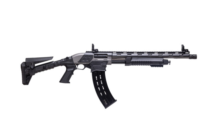 Federation Firearms SPM-12, 12ga 3" magazine-fed pump action shotgun. Grey Finish