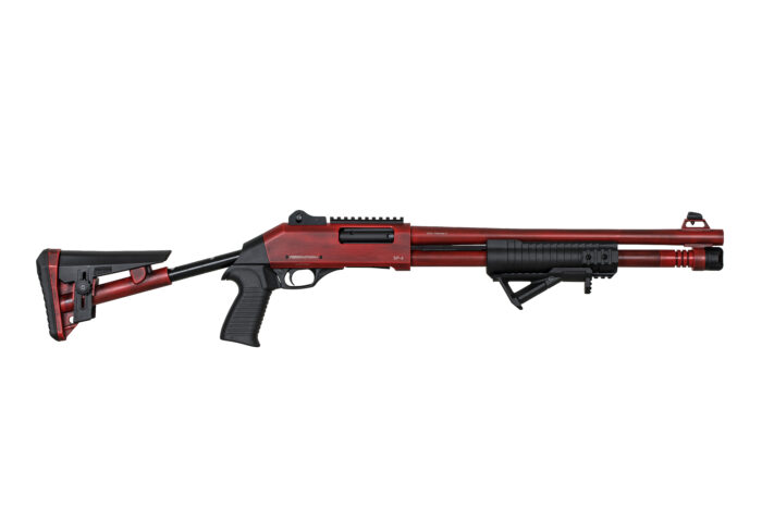 Federation Firearms SP-4, 12ga pump-automatic shotgun, M4 Clone, Red